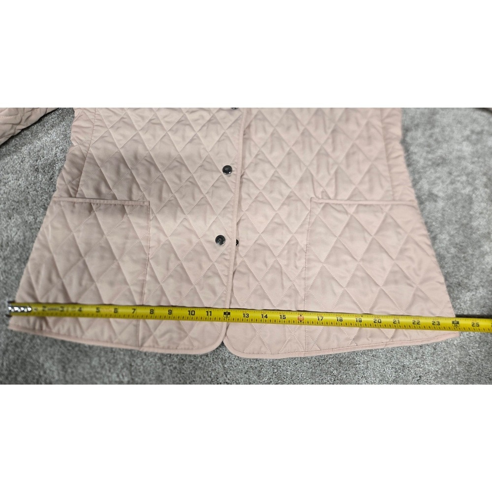 Burberry London Pink Quilted Jacket Nova Check Lining Made in England Womens L - Picture 11 of 16